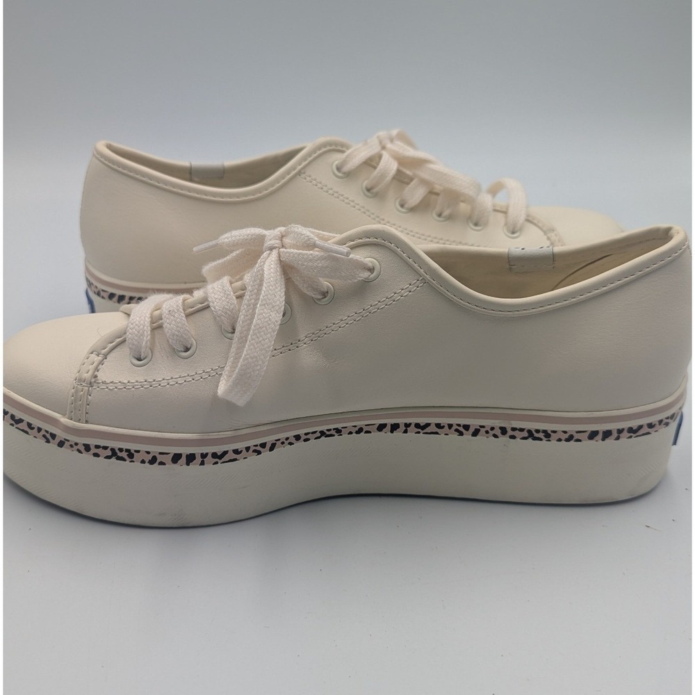 Keds Triple Up Platform Sneakers Cream Leopard Print Size 9 Womens